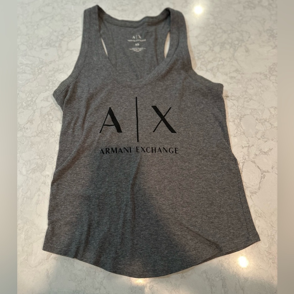 Women's Armani exchange size XS logo gray tank top